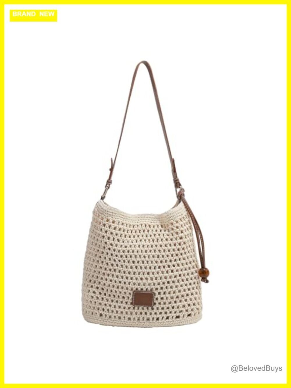 Crochet Knitted Tote, Woven Beach Shoulder Bag, Bohemian Hollow Hobo Purse for